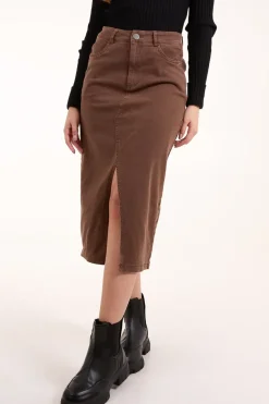Acid Wash Denim Mid Skirt