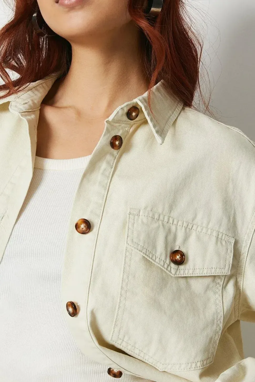 Acid Wash Oversized Denim Shirt