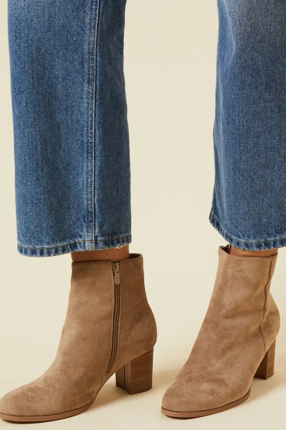 Addison Faux Suede High Block Heel Ankle Boot