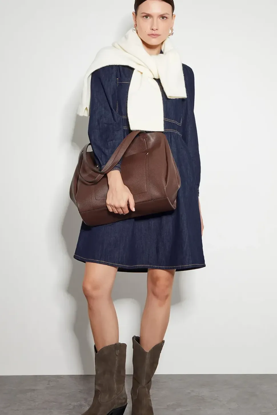 Adeena Denim Mini Shirt Dress