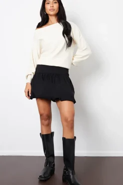 A-Line Mini Bubble Skirt With Stretch