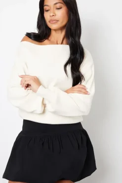 A-Line Mini Bubble Skirt With Stretch