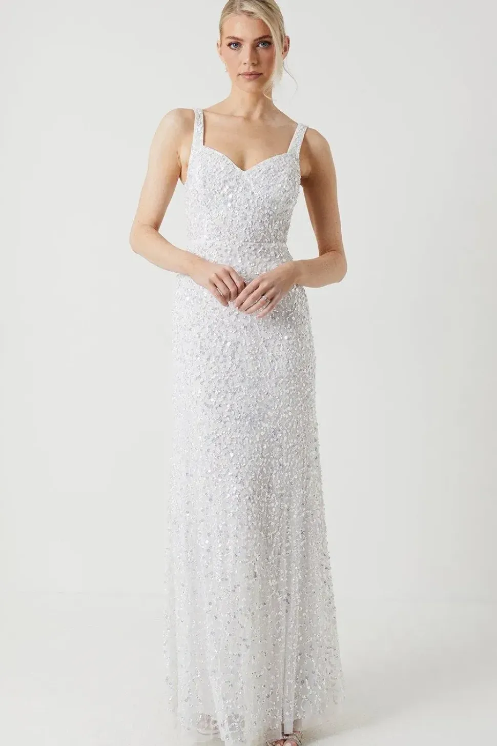 Allover Embellished Sequin Sweetheart Wedding Dress