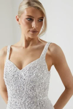 Allover Embellished Sequin Sweetheart Wedding Dress