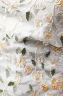 All Over Embroidered Wildflower Long Sleeve Wedding Dress