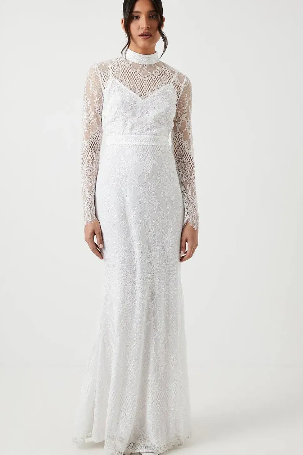 All Over Lace Long Sleeve Fishtail Wedding Dress
