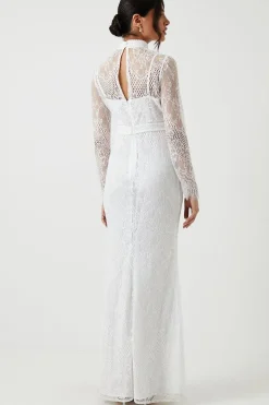 All Over Lace Long Sleeve Fishtail Wedding Dress