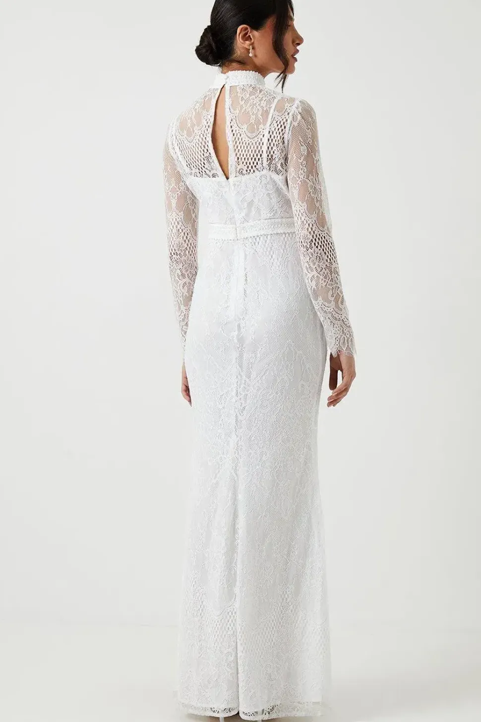 All Over Lace Long Sleeve Fishtail Wedding Dress