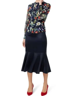 Amberlee Fit and Flare Midi Skirt-