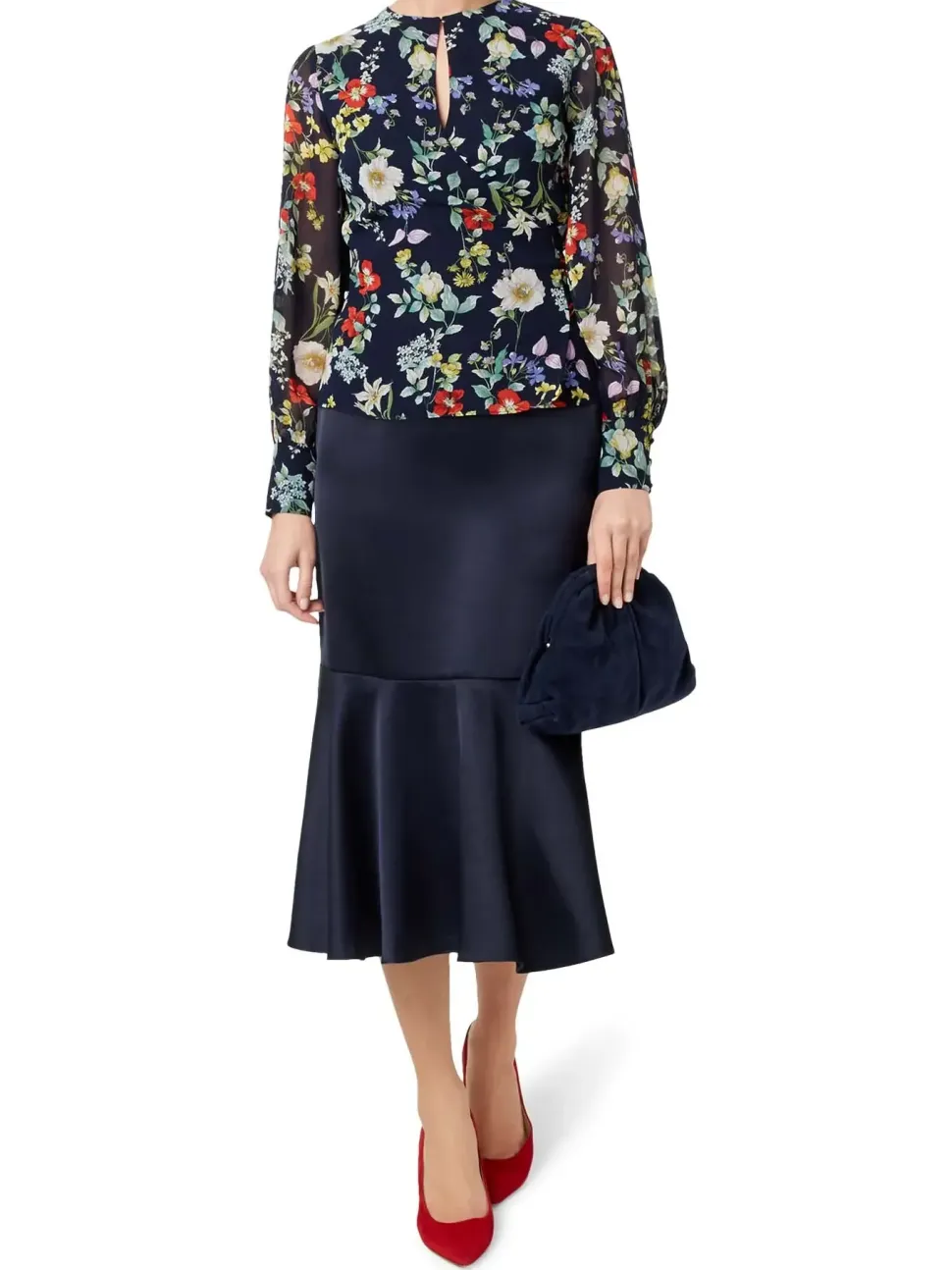 Amberlee Fit and Flare Midi Skirt-
