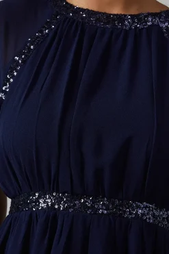 Angel Sleeve Embellished Chiffon Bridesmaid Dress