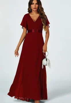 Angel Sleeves Empire Waist Bridesmaid Dress