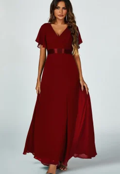 Angel Sleeves Empire Waist Bridesmaid Dress