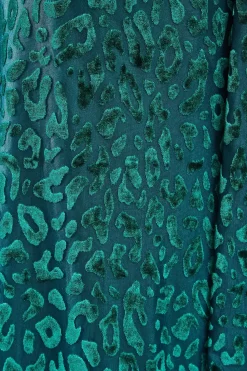 Animal Burnout Tie Neck Dress