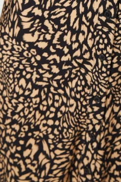 Animal Empire Half Placket Midi Shirt Dress