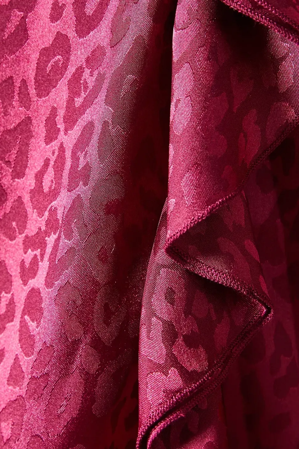 Animal Jacquard Ruffle Blouse