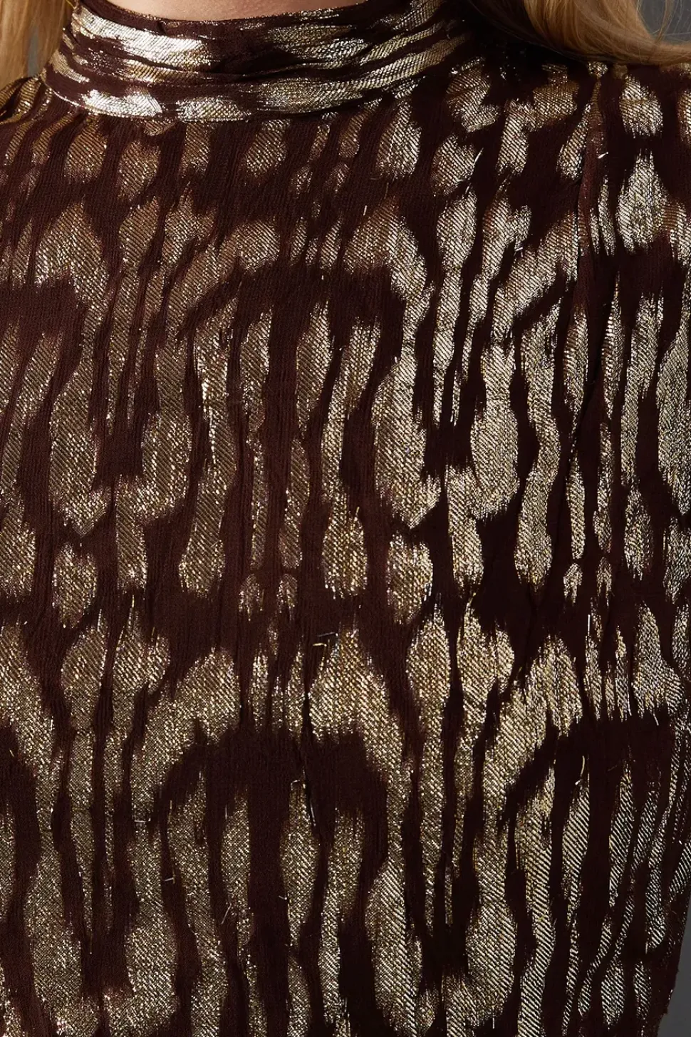 Animal Metallic Jacquard Midi Dress