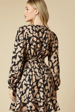Animal Print Belted Mini Dress