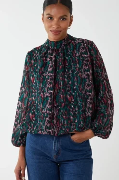 Animal Print Blouson Top