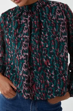 Animal Print Blouson Top