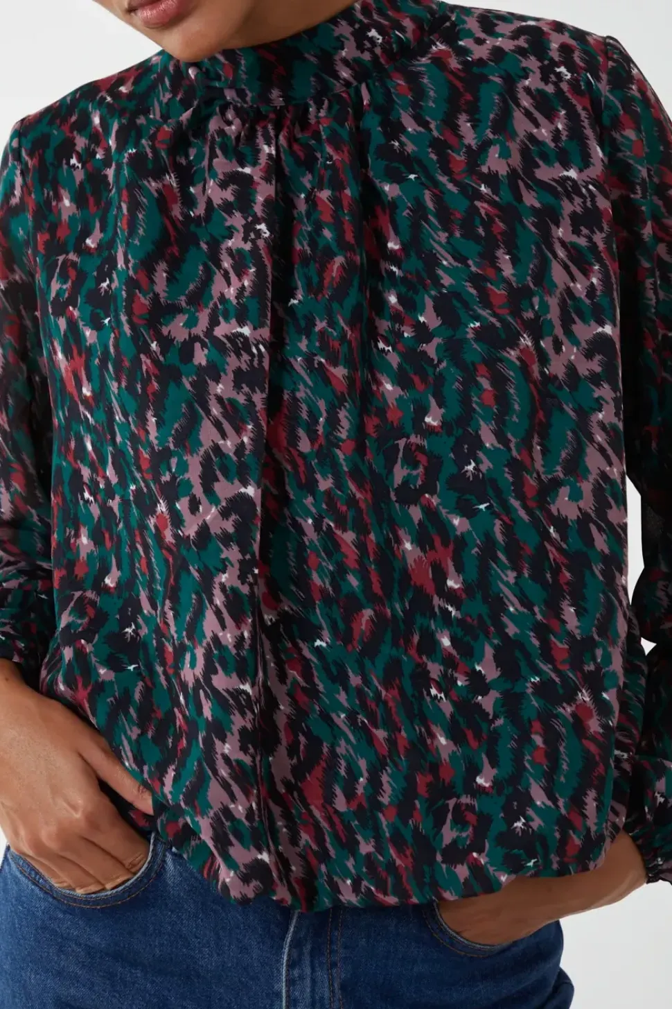 Animal Print Blouson Top