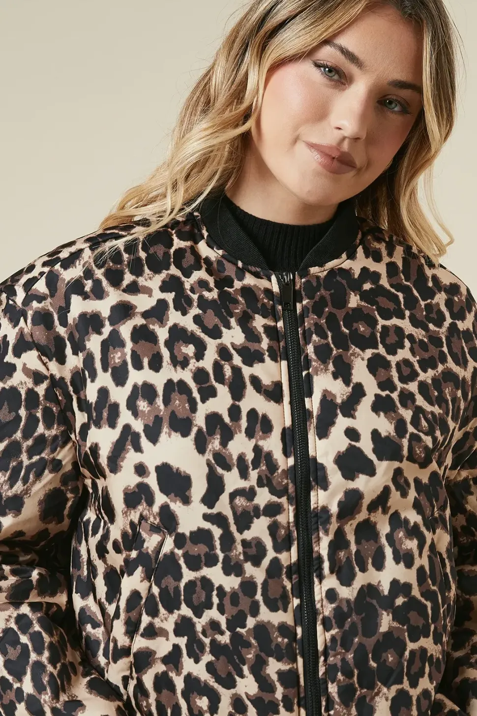 Animal Print Bomber Jacket
