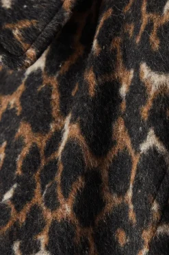 Animal Print Button Through Tailored Coat