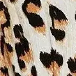 Animal Print Crinkle Bardot Dress