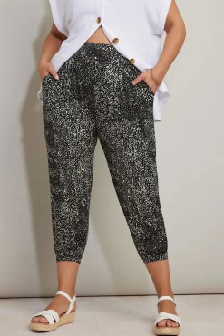 Animal Print Cropped Harem Joggers