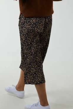 Animal Print Cropped Trousers