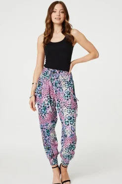 Animal Print High Waist Harem Pants