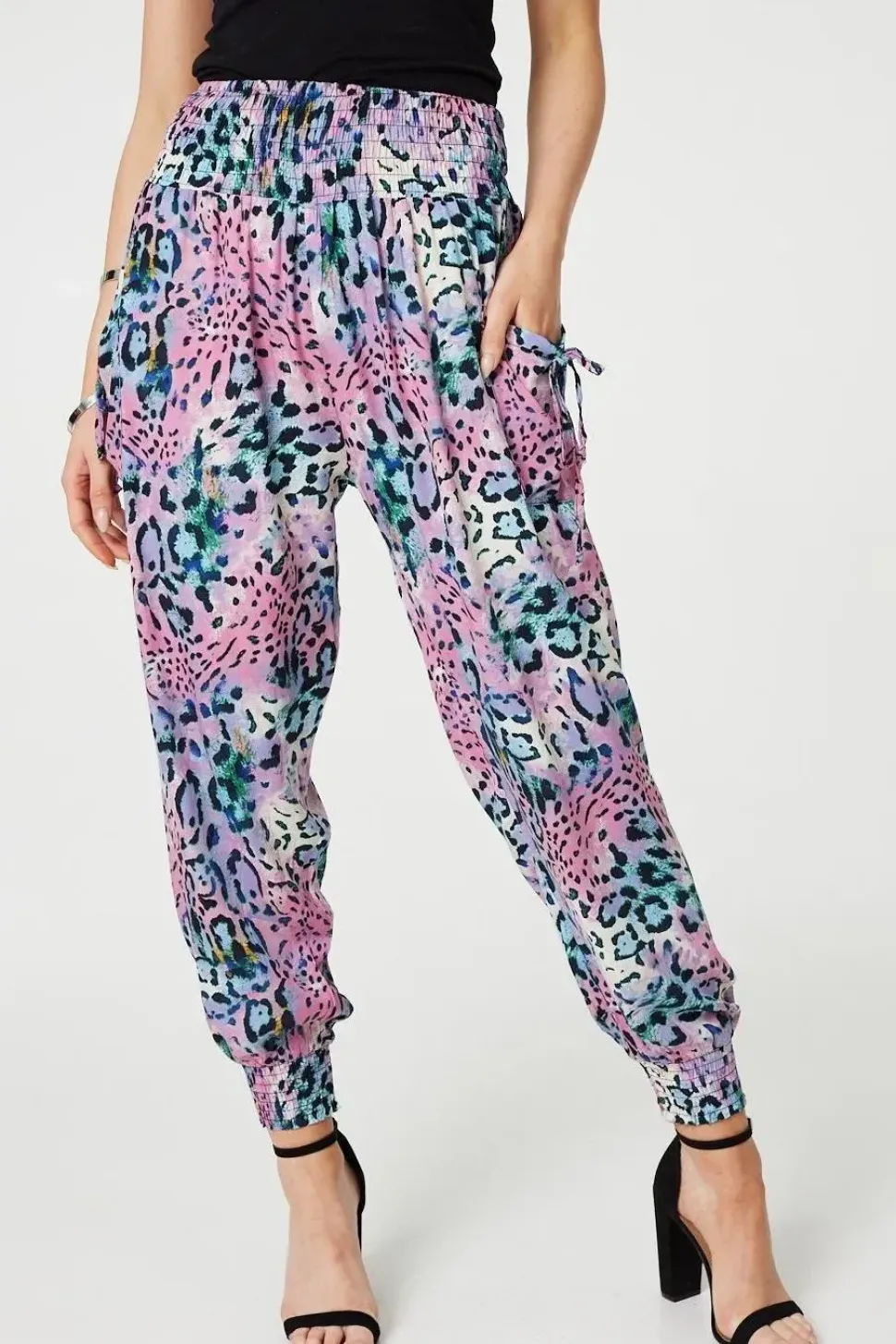Animal Print High Waist Harem Pants
