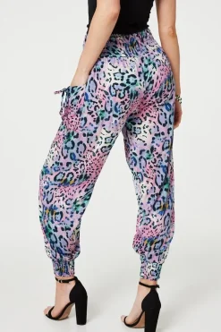 Animal Print High Waist Harem Pants