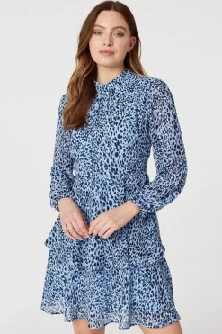 Animal Print Layered Hem Dress