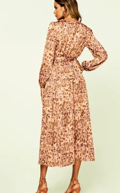 Animal Print Long Sleeve Dress