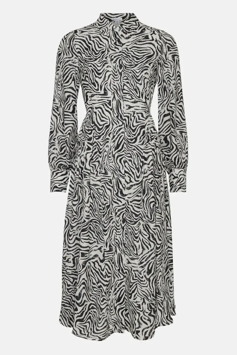 Animal Print Midi Shirt Dress