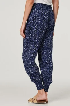 Animal Print Pocket Detail Pants