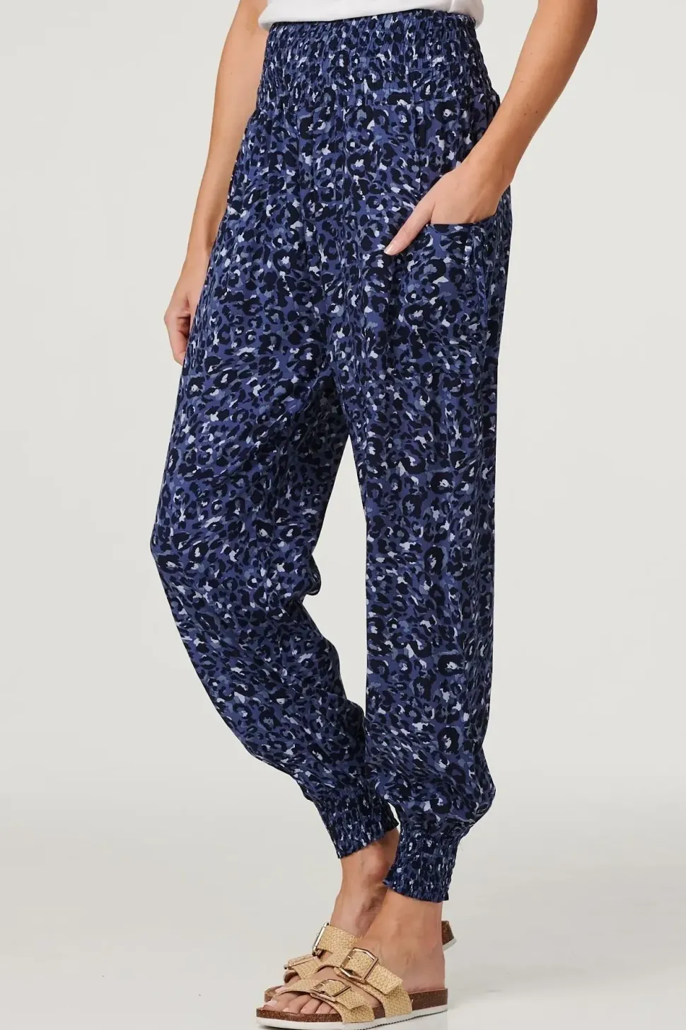 Animal Print Pocket Detail Pants