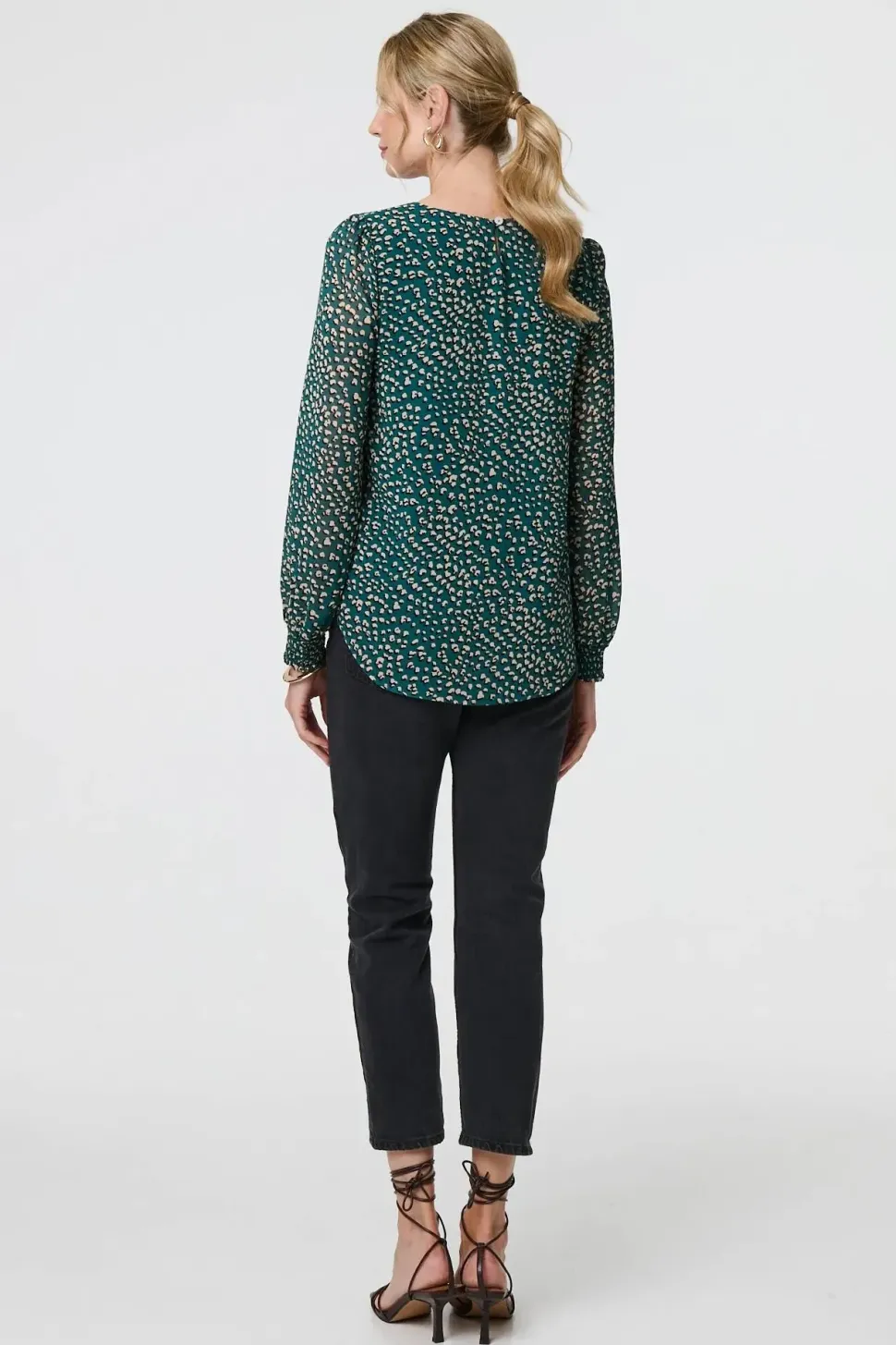 Animal Print Semi Sheer Blouse