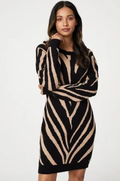 Animal Print Short Knit Dress