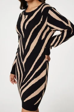 Animal Print Short Knit Dress
