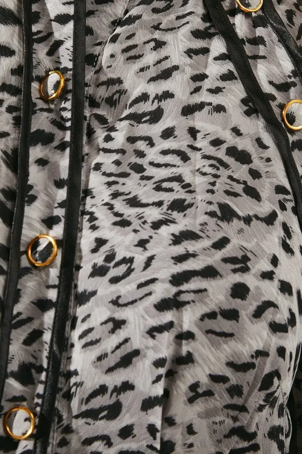 Animal Print Stud Detail Shirt Dress