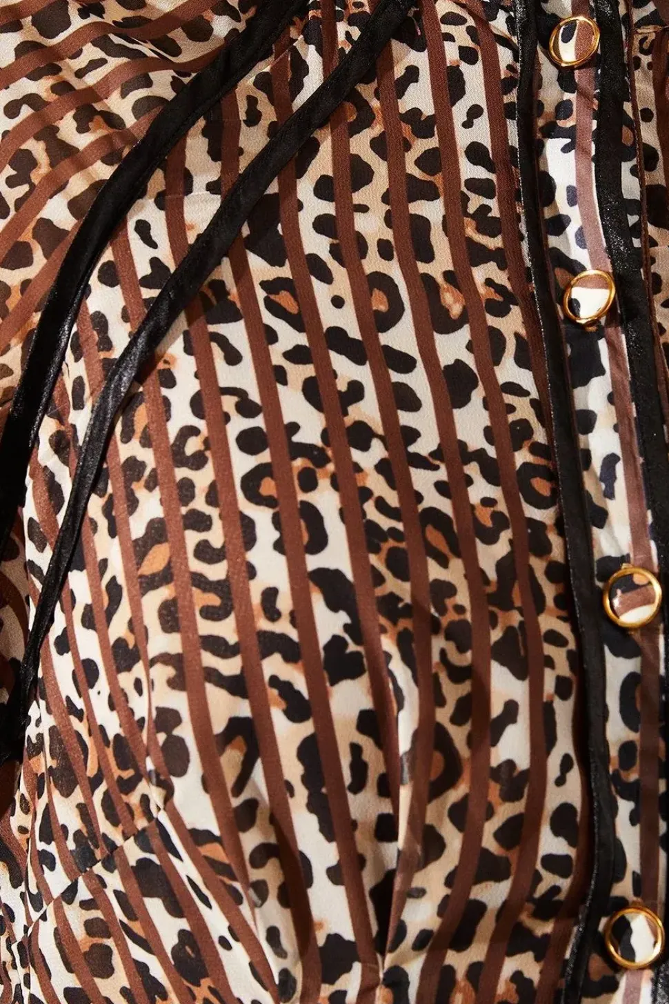 Animal Print Stud Detail Shirt Dress