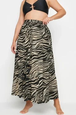 Animal Print Tiered Beach Skirt