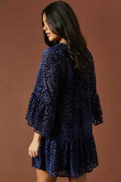 Animal Print Velvet Mini Dress