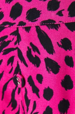 Animal Print Viscose Button Through Midi Skirt