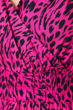 Animal Print Viscose Shirred Waist Sleeveless Jumpsuit