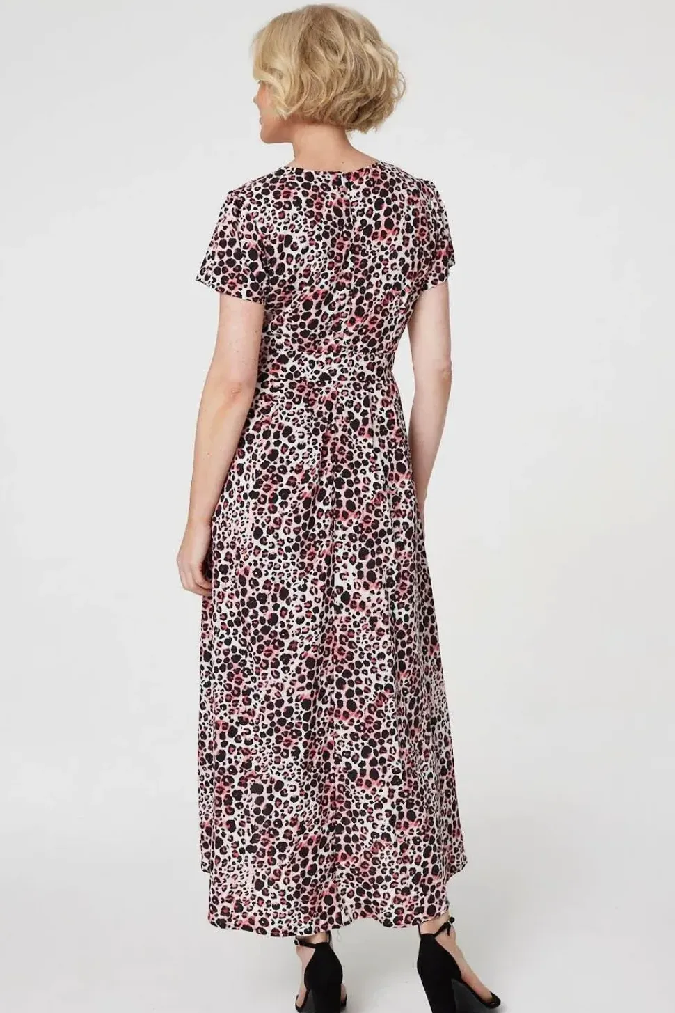 Animal Print Wrap Front Maxi Dress