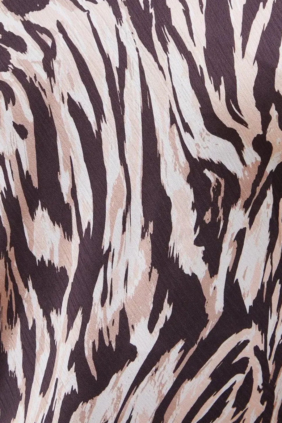 Animal Satin Strappy Asymmetric Chiffon Insert Midi Dress