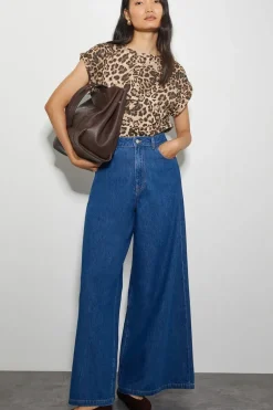 Archi Leopard Print Jersey T-Shirt Brown